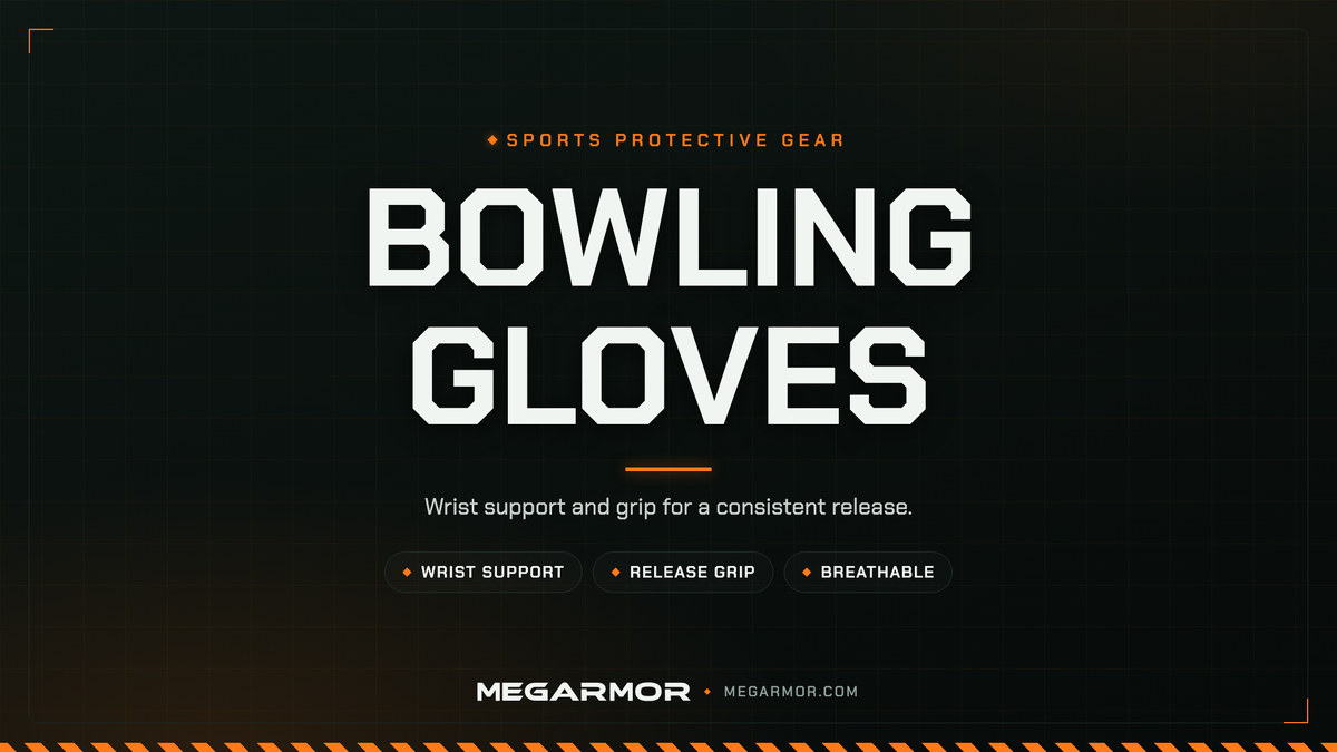 Megarmor bowling gloves collection banner — wrist support and grip for a consistent, repeatable release