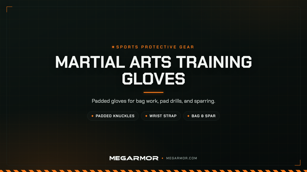 Megarmor martial arts training gloves collection banner — padded boxing, MMA, and kickboxing gloves for bag work